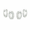 Double Huggie Earring Stack Sterling Silver