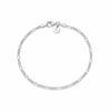 Thin Figaro Chain Bracelet Sterling Silver