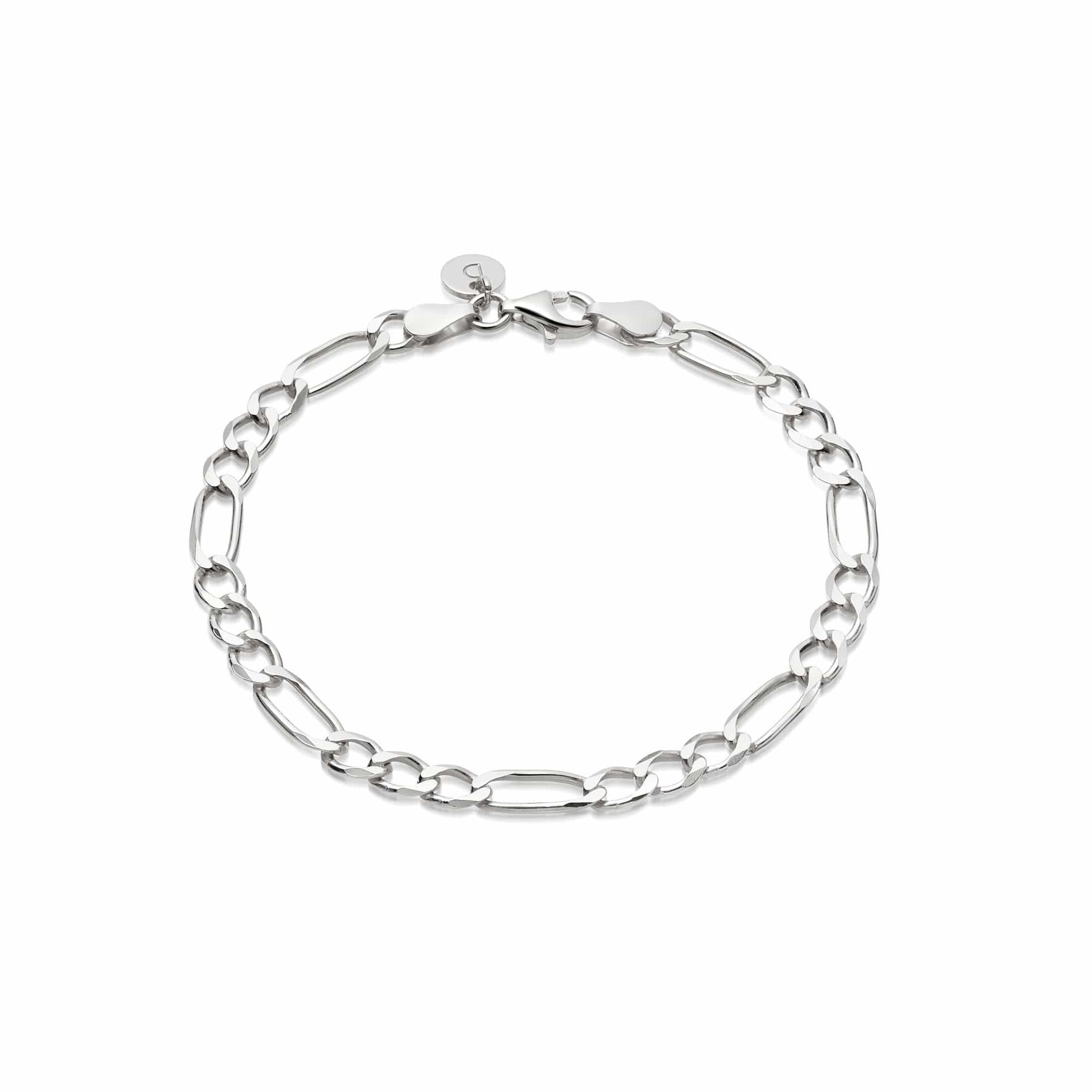 Classic Figaro Chain Bracelet Sterling Silver