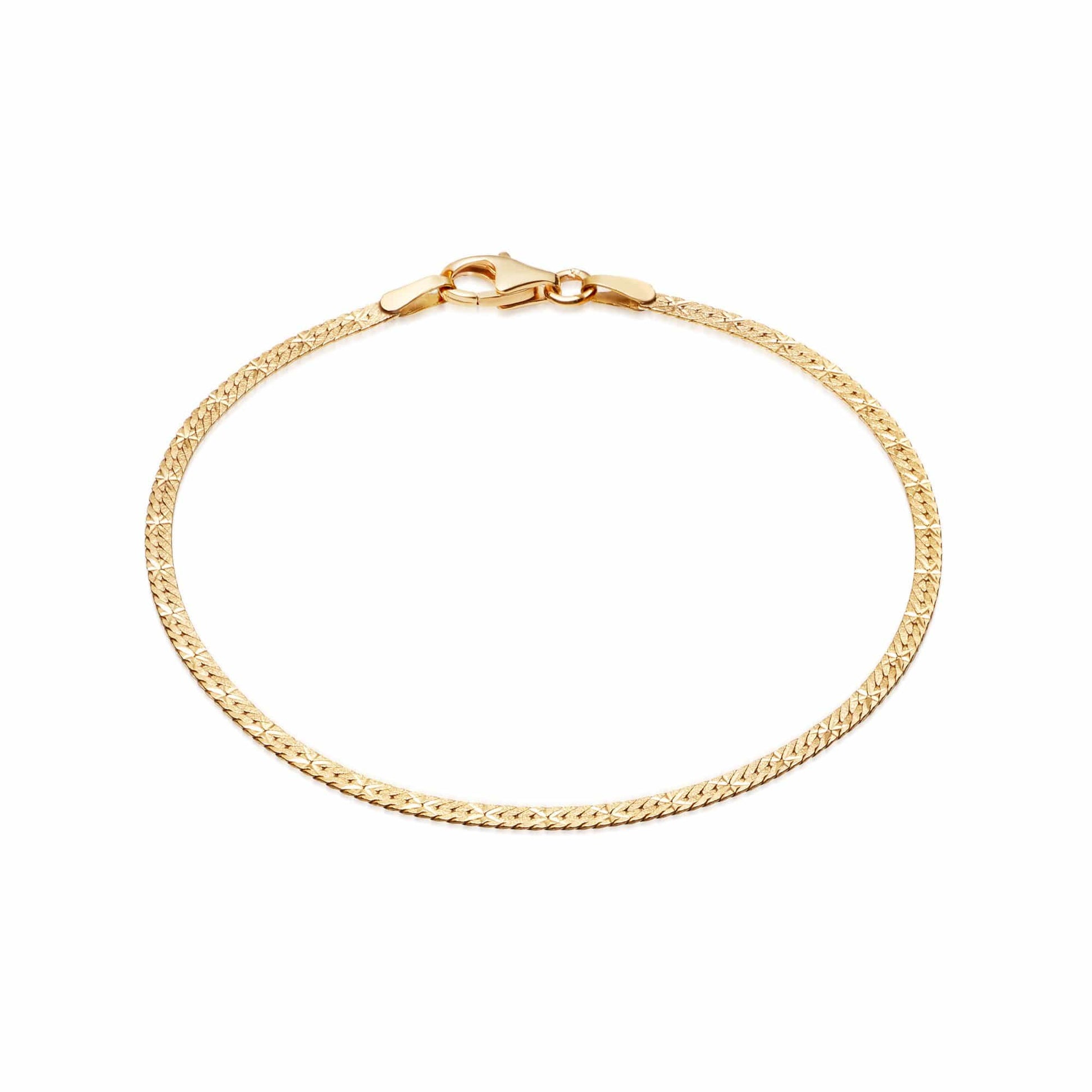 Estée Lalonde Flat Snake Chain Bracelet 18ct Gold Plate