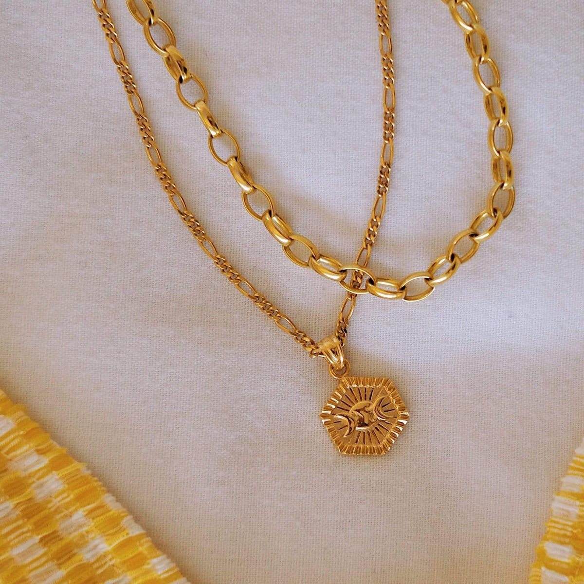 Hexagonal Necklace - Estée Lalonde Goddess Necklace 18Ct Gold Plate ...