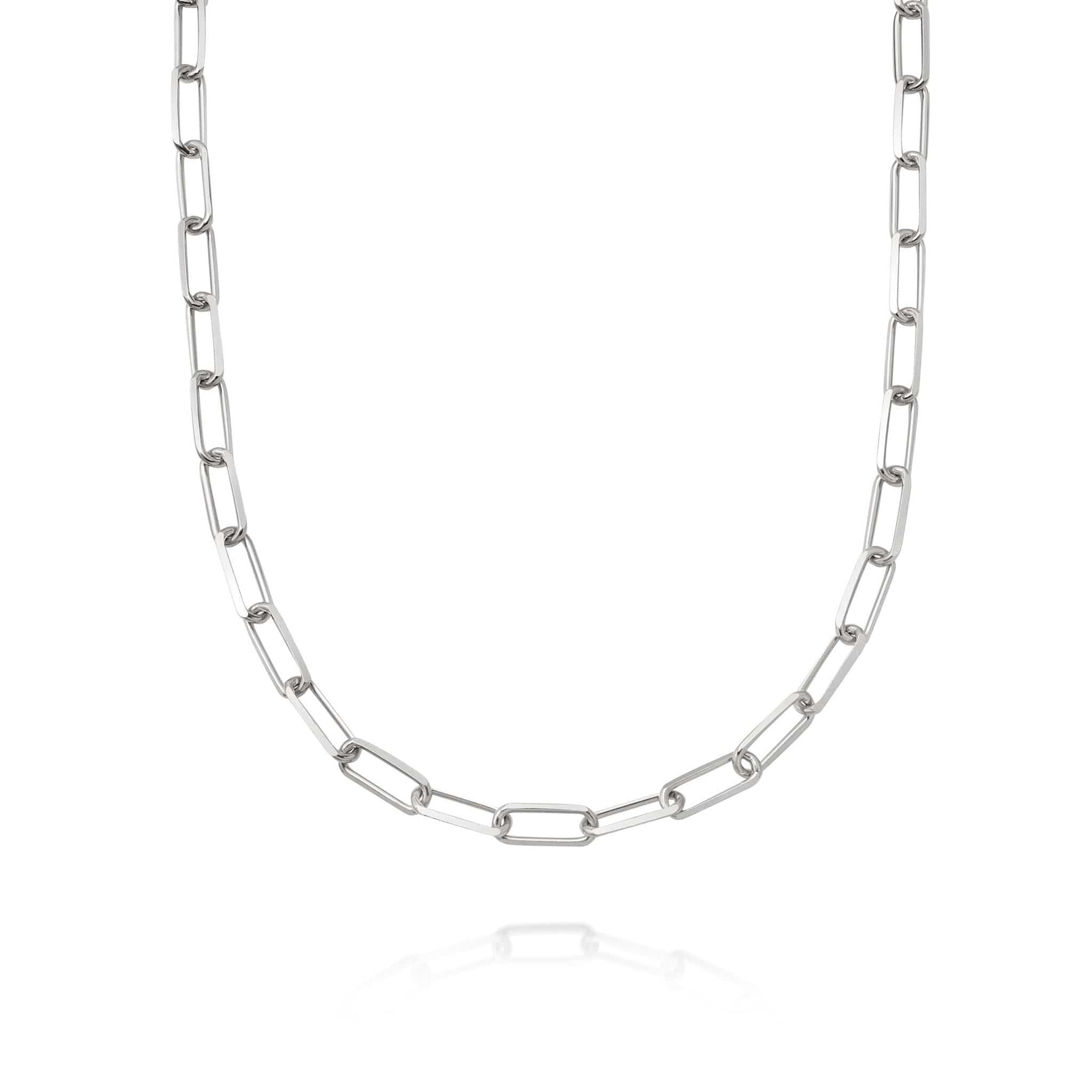 Estée Lalonde Large Open Box Chain Necklace Sterling Silver