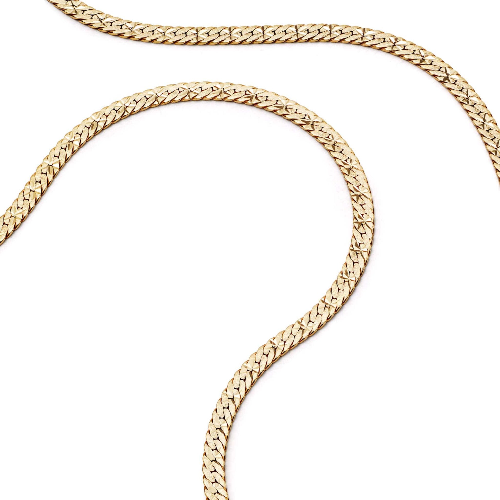 Estée Lalonde Long Flat Snake Chain Necklace 18ct Gold Plate