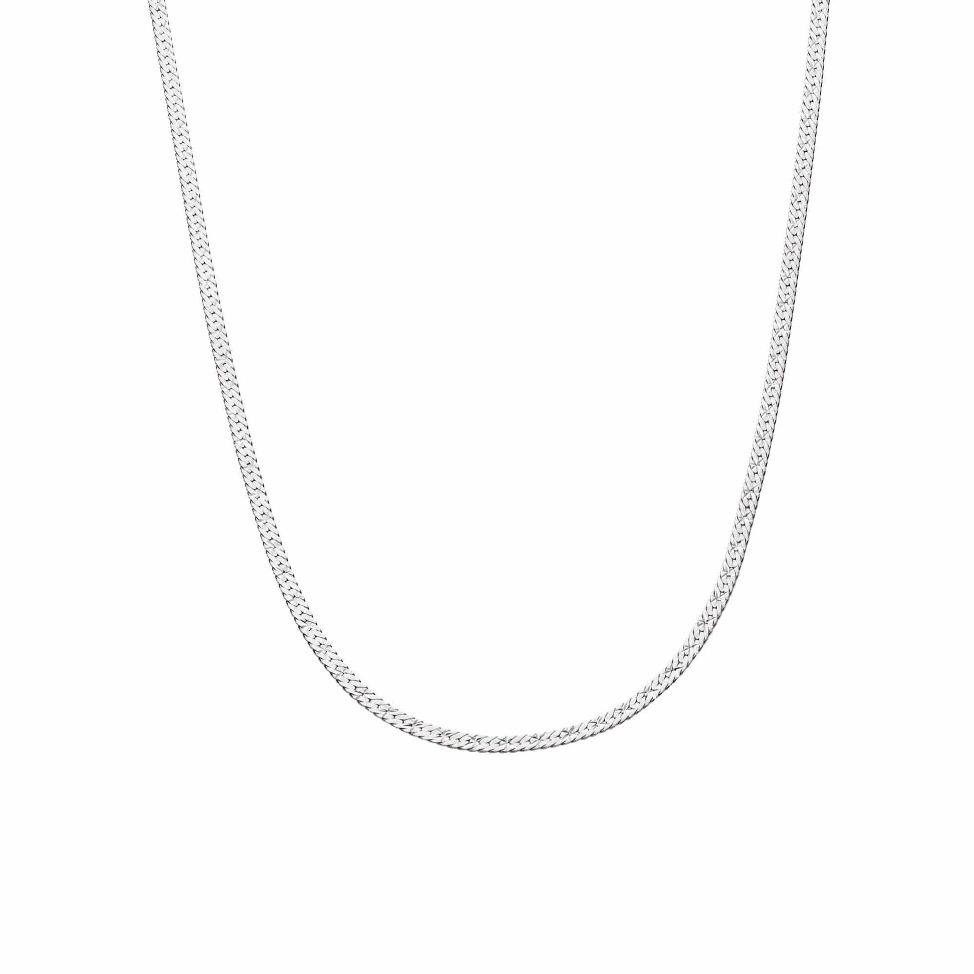 Estee Lalonde Long Flat Snake Chain Necklace Sterling Silver