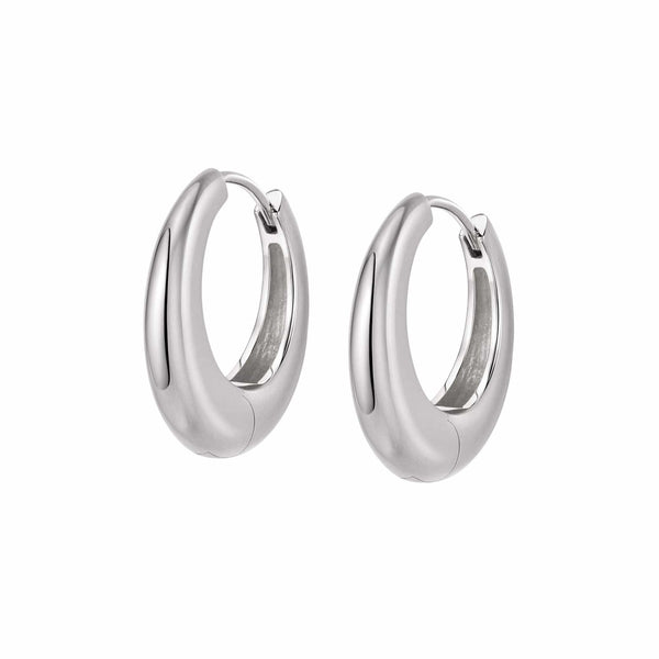 Dome Huggie Earrings, 925 Sterling Silver Small Hoop Earrings | MaiaMina