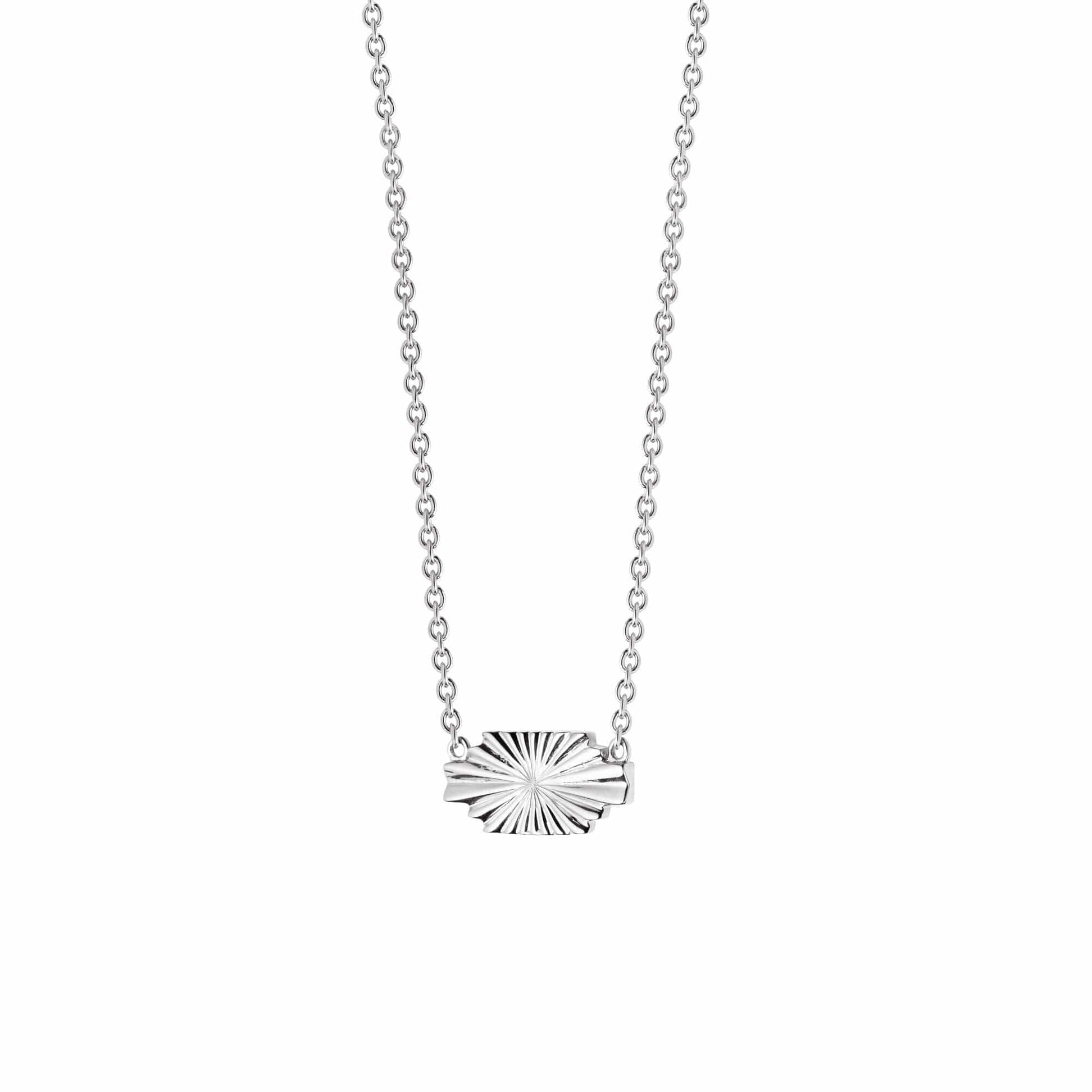 Estée Lalonde Mini Sunburst Shield Necklace Sterling Silver