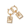 Estée Lalonde Rising Sun Frame Charm Earrings 18ct Gold Plate