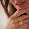 Estée Lalonde Rising Sun Frame Ring 18ct Gold Plate