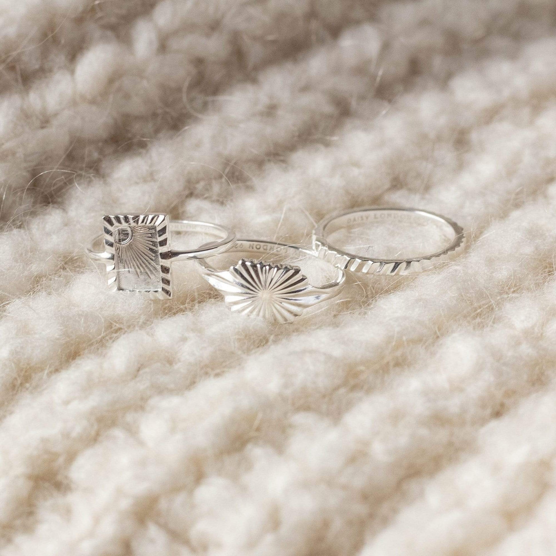 Estée Lalonde Rising Sun Frame Ring Sterling Silver