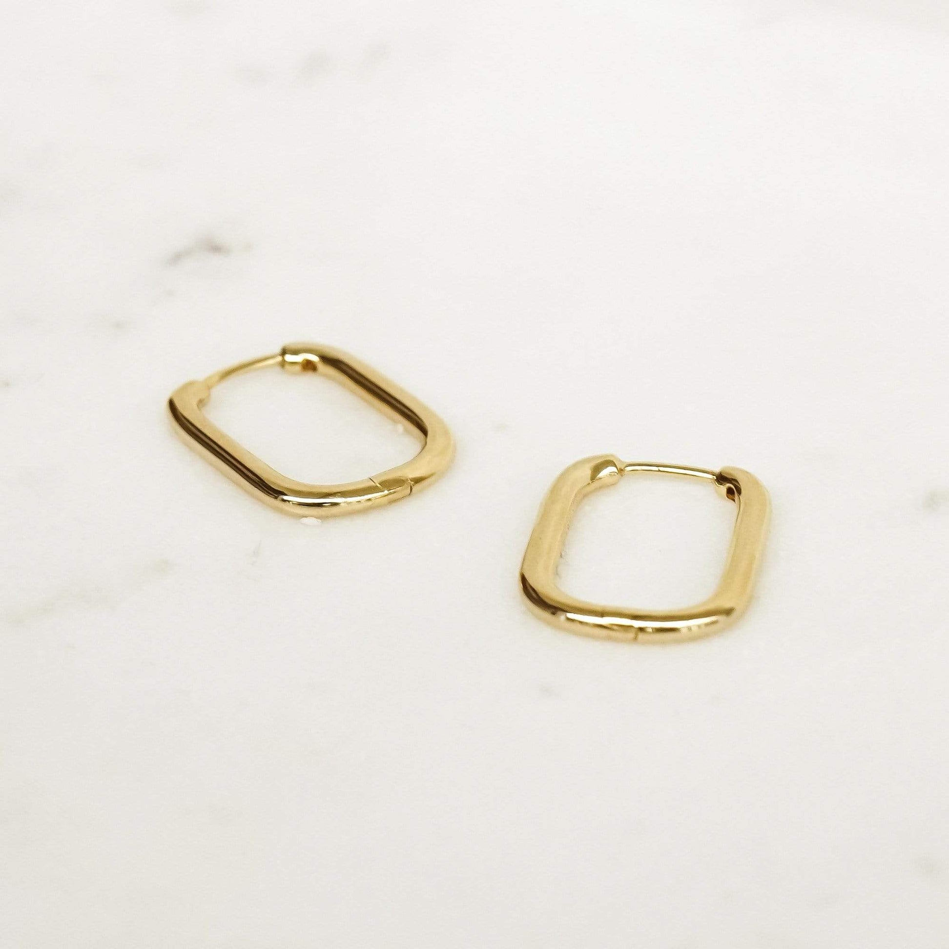 Estée Lalonde Mini Square Hoop Earrings 18ct Gold Plate