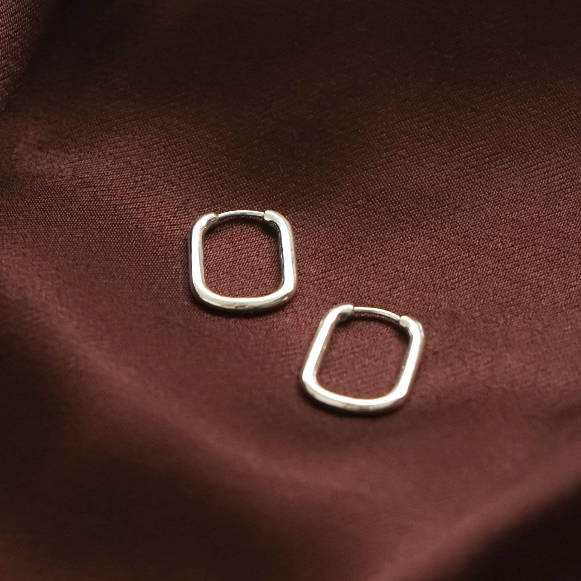 Estée Lalonde Mini Square Hoop Earrings Sterling Silver