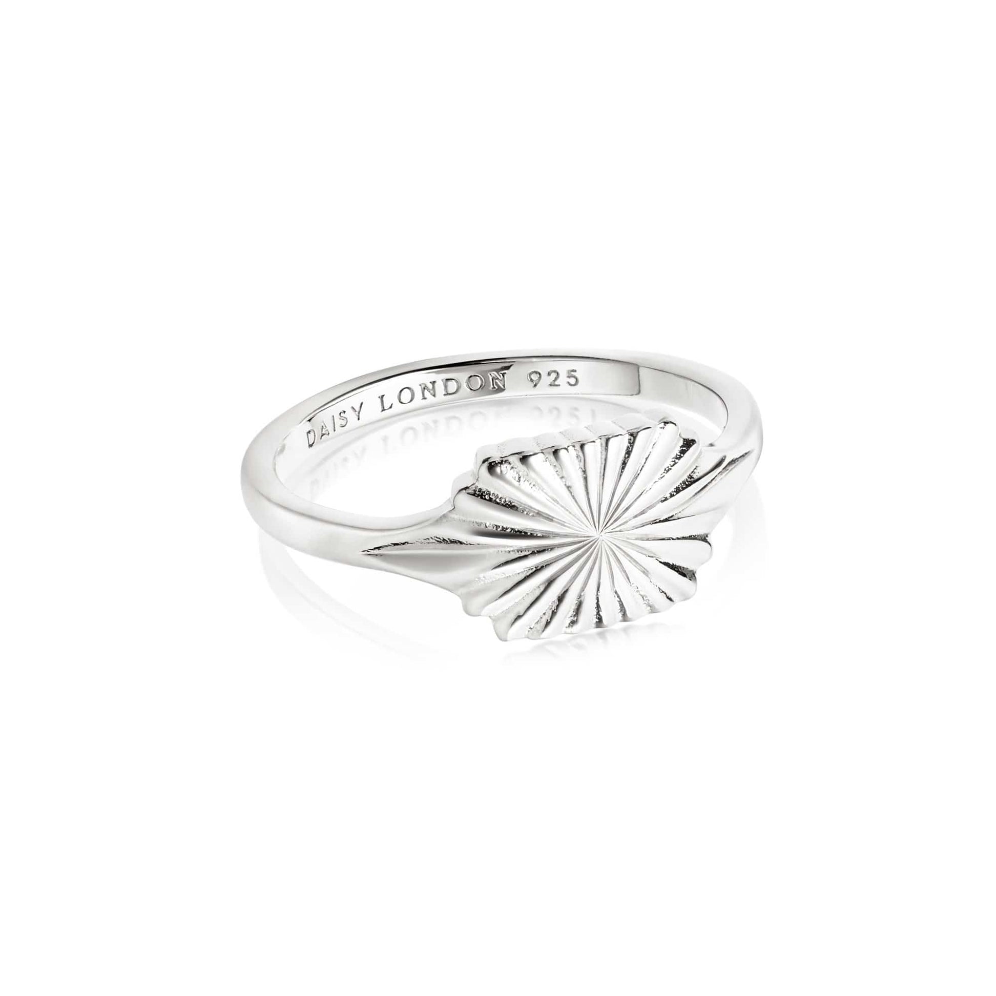 Estée Lalonde Sunburst Shield Ring Sterling Silver