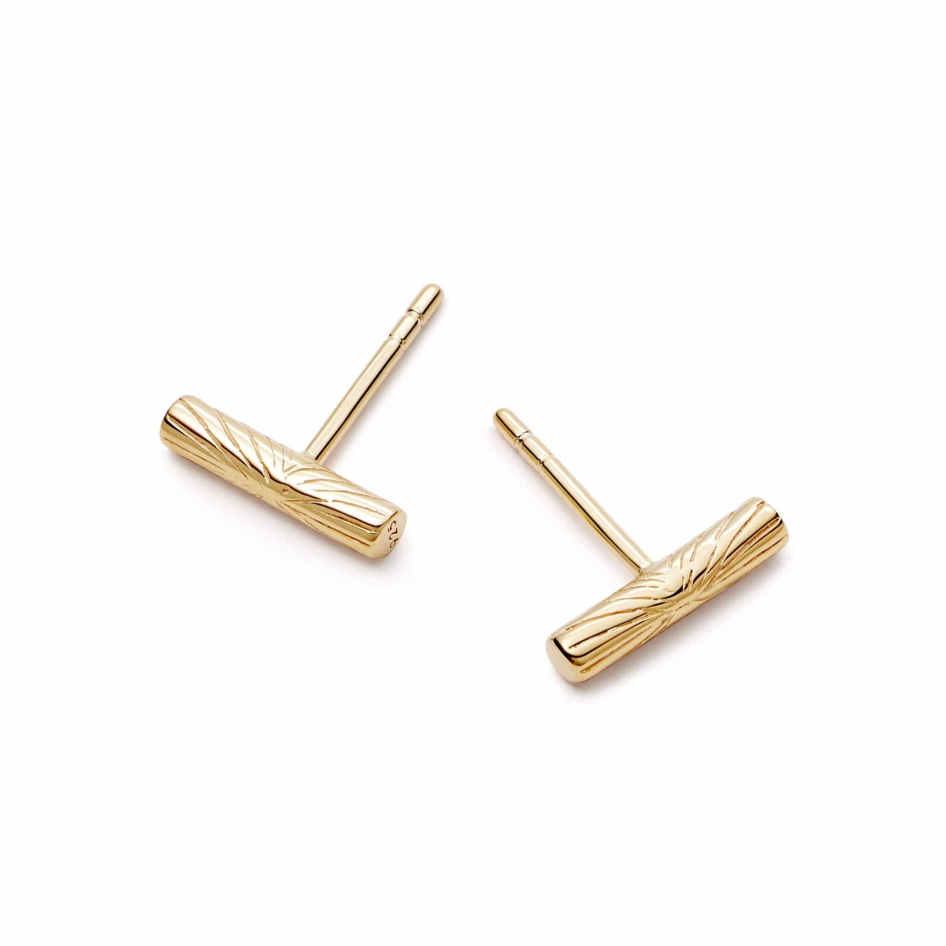 Estée Lalonde T Bar Stud Earrings 18ct Gold Plate