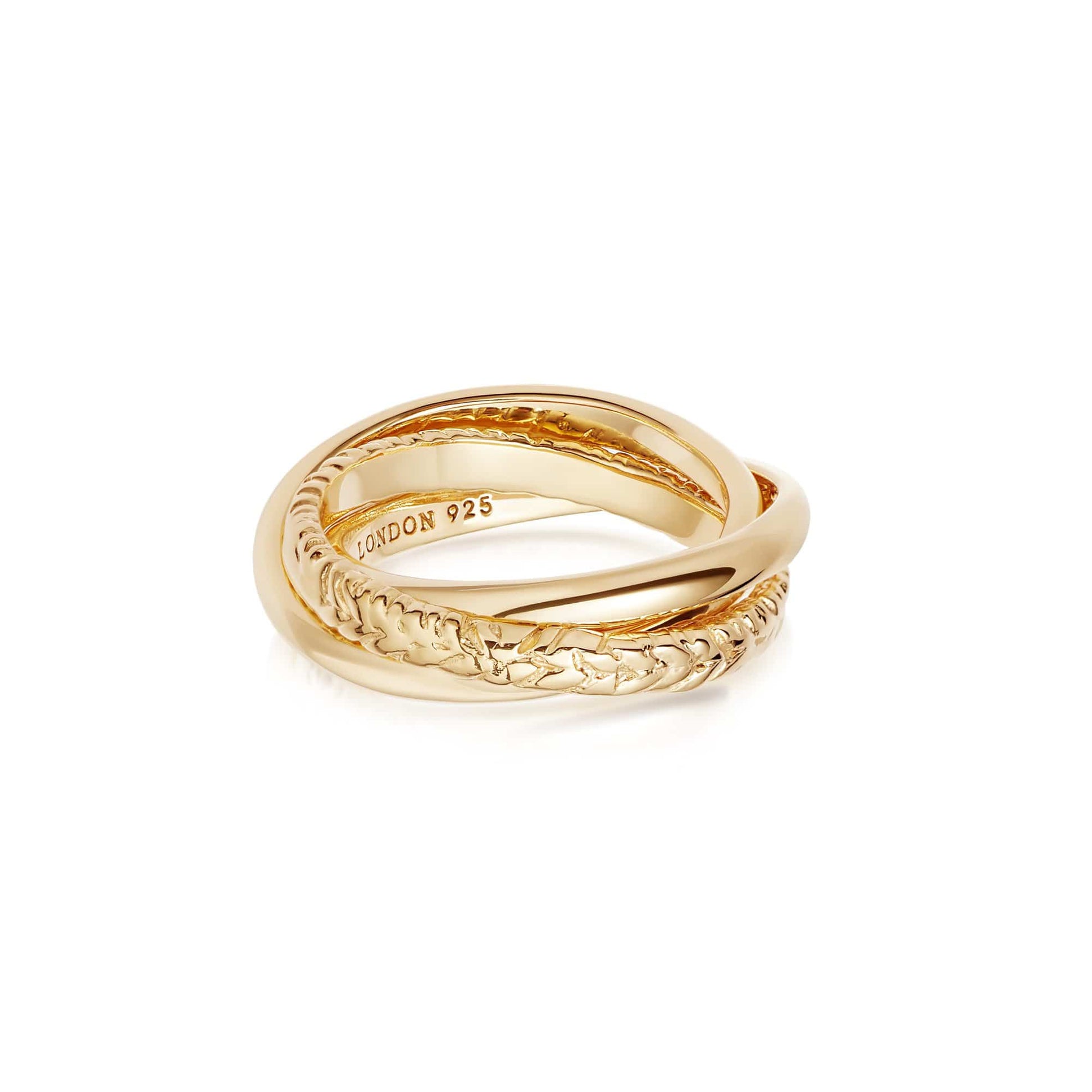 Estee Lalonde Trinity Ring 18ct Gold Plate 