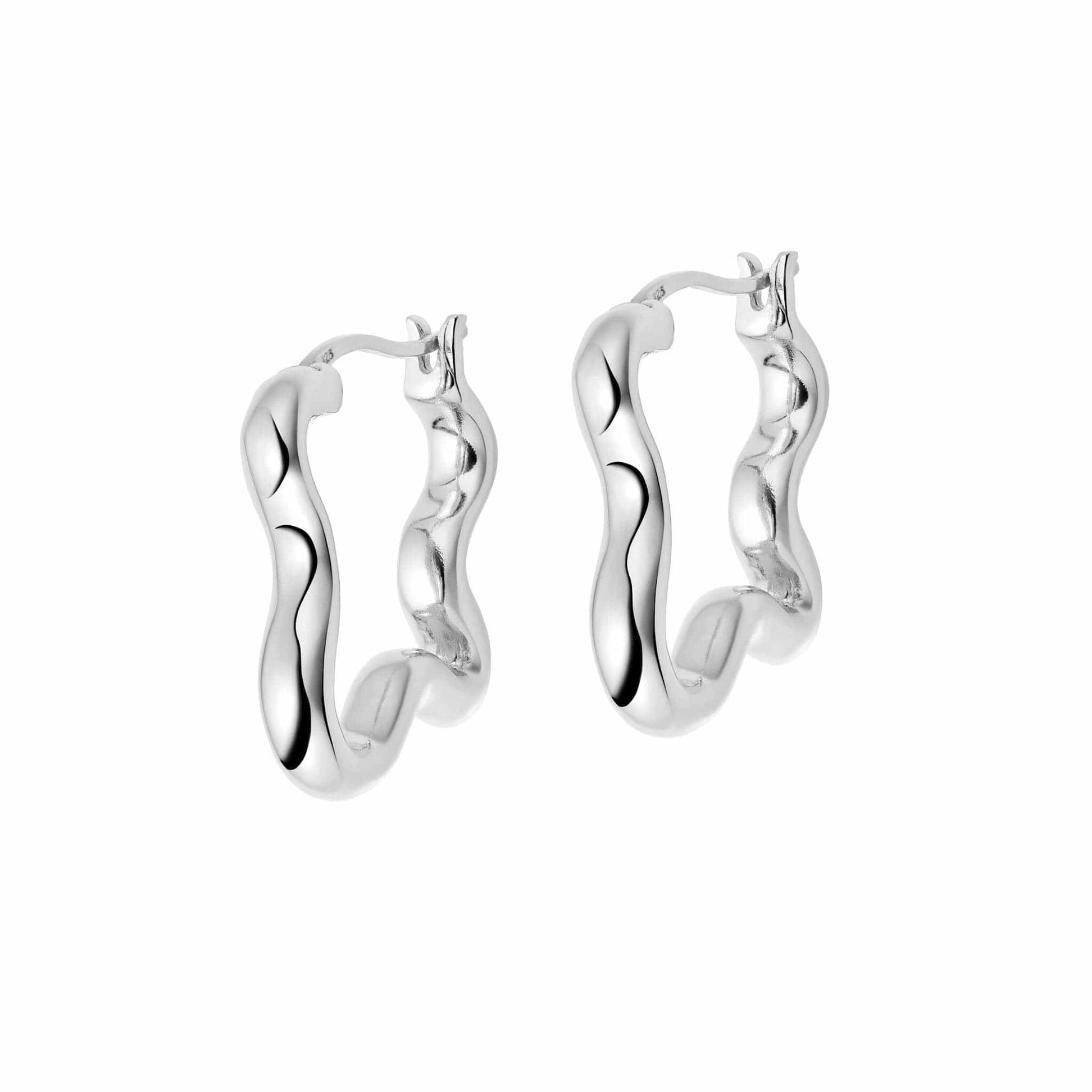 Estee Lalonde Wavy Hoop Earrings Sterling Silver 