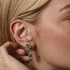 Malachite Palm Drop Stud Earrings Sterling Silver