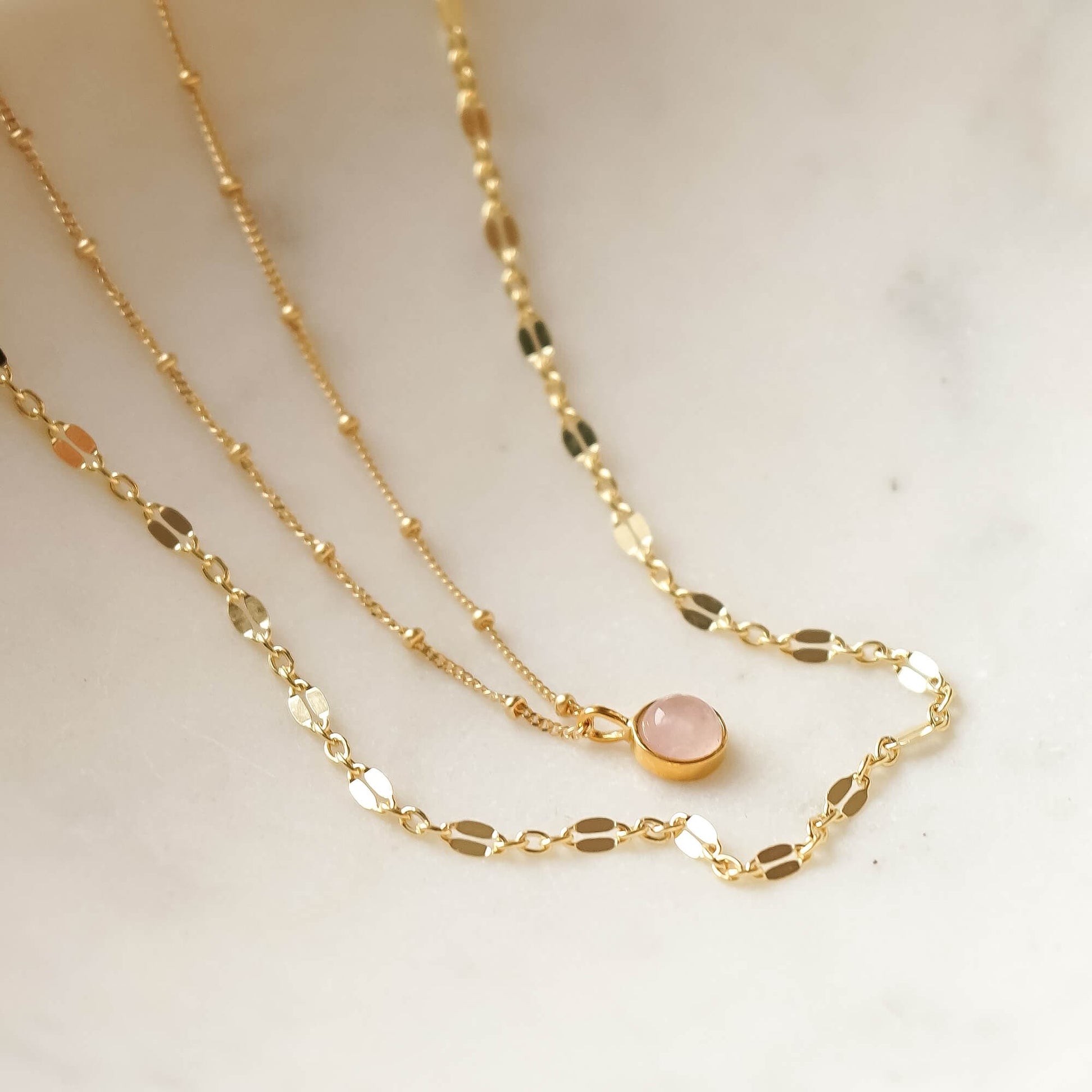 'Feel The Love' Necklace Layering Set 18ct Gold Plate