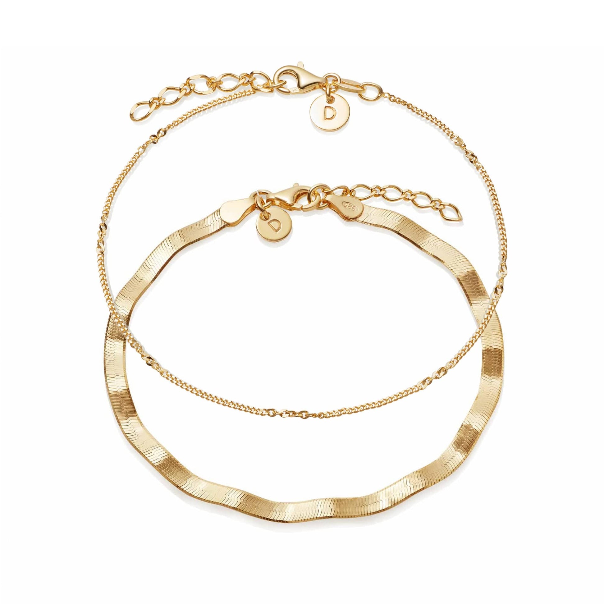 Forever Wavy Bracelet Set 18ct Gold Plate