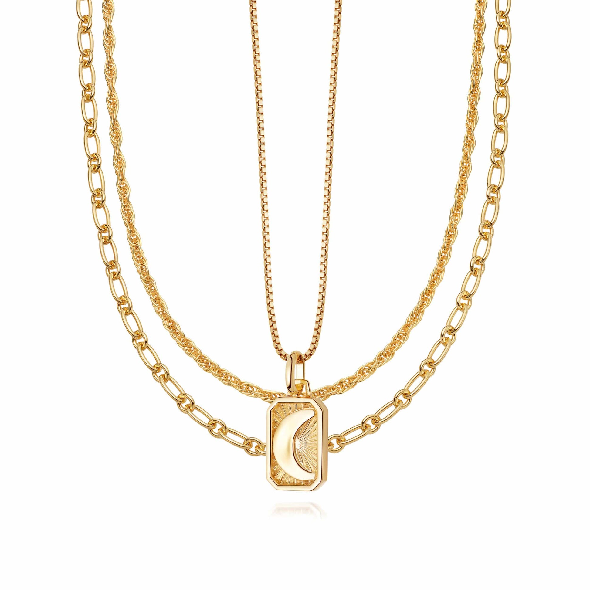 Golden Goddess Luna Necklace Layering Set