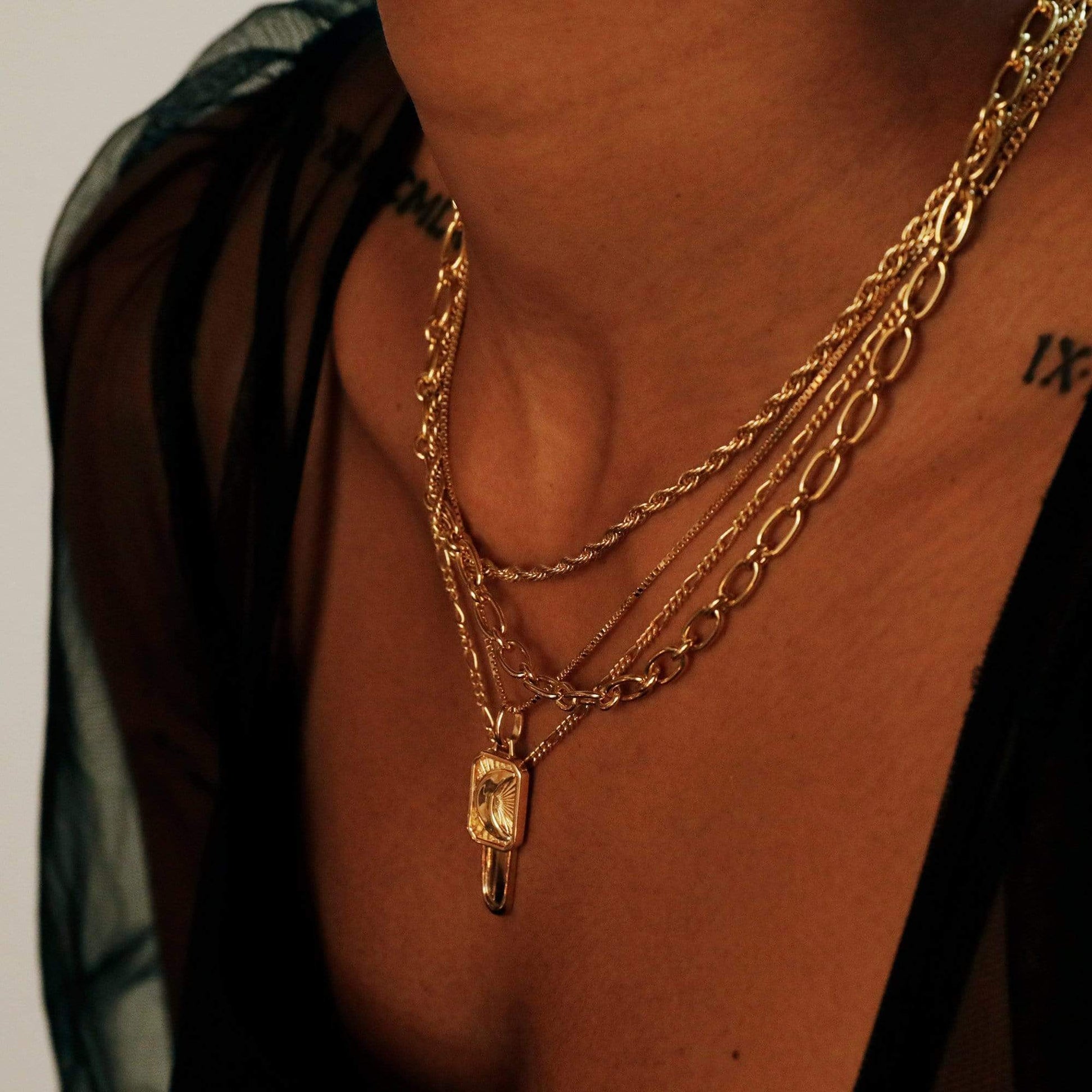 Golden Goddess Luna Necklace Layering Set