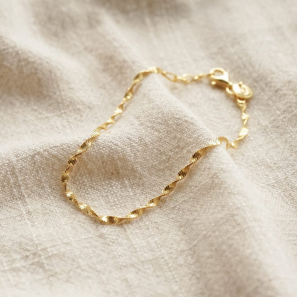 Helix Twisted Chain Bracelet 18ct Gold Plate