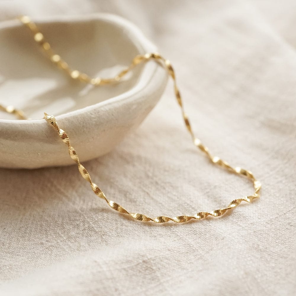 Helix Twisted Chain Necklace 18ct Gold Plate