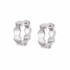 Hexagon Huggie Hoop Earrings Sterling Silver