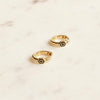 Hexagon Palm Huggie Earrings 18ct Gold Plate