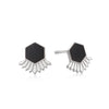 Hexagon Palm Stud Earrings Sterling Silver