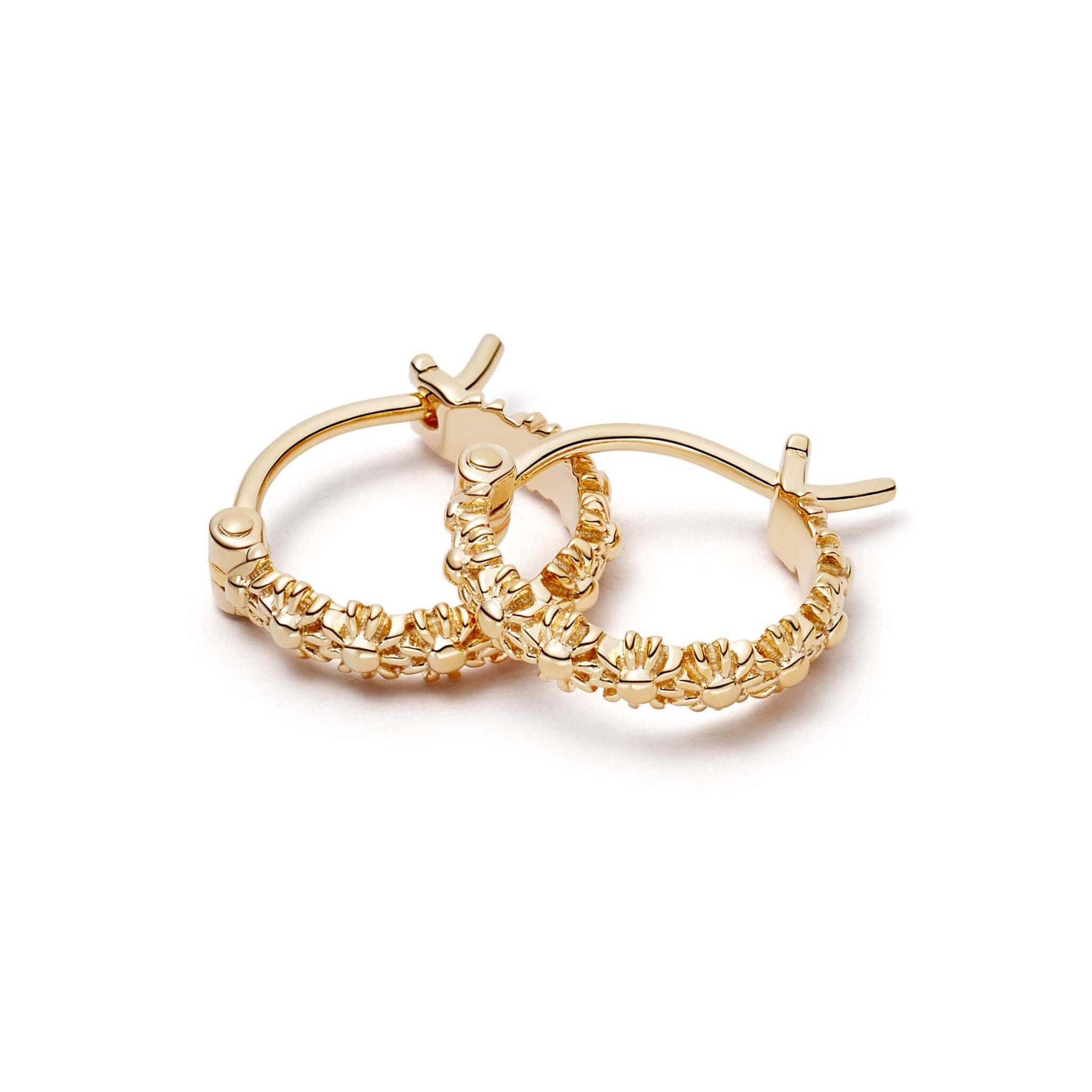 Iota Daisy Hoop Earrings 18ct Gold