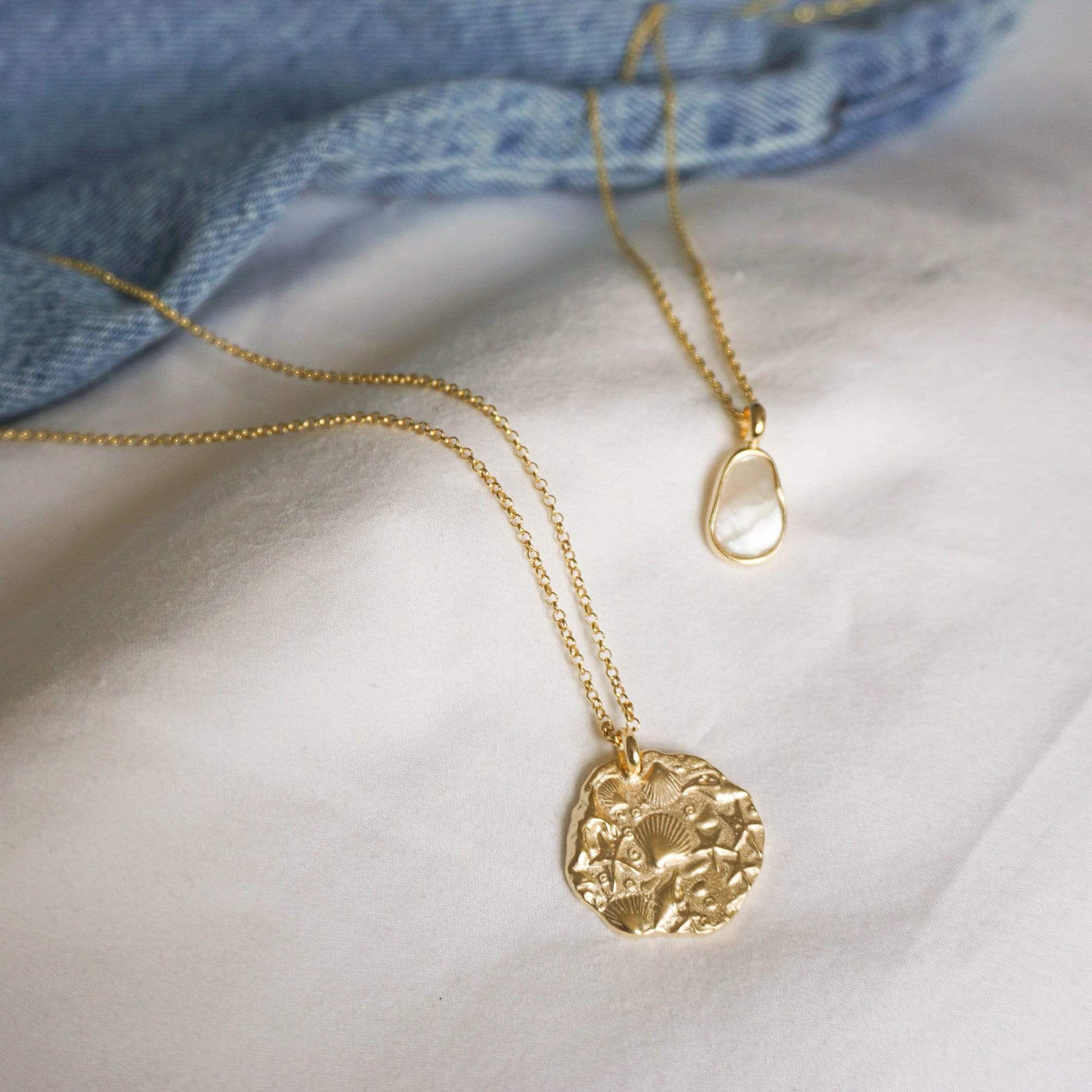 Isla Fossil Necklace 18Ct Gold Plate