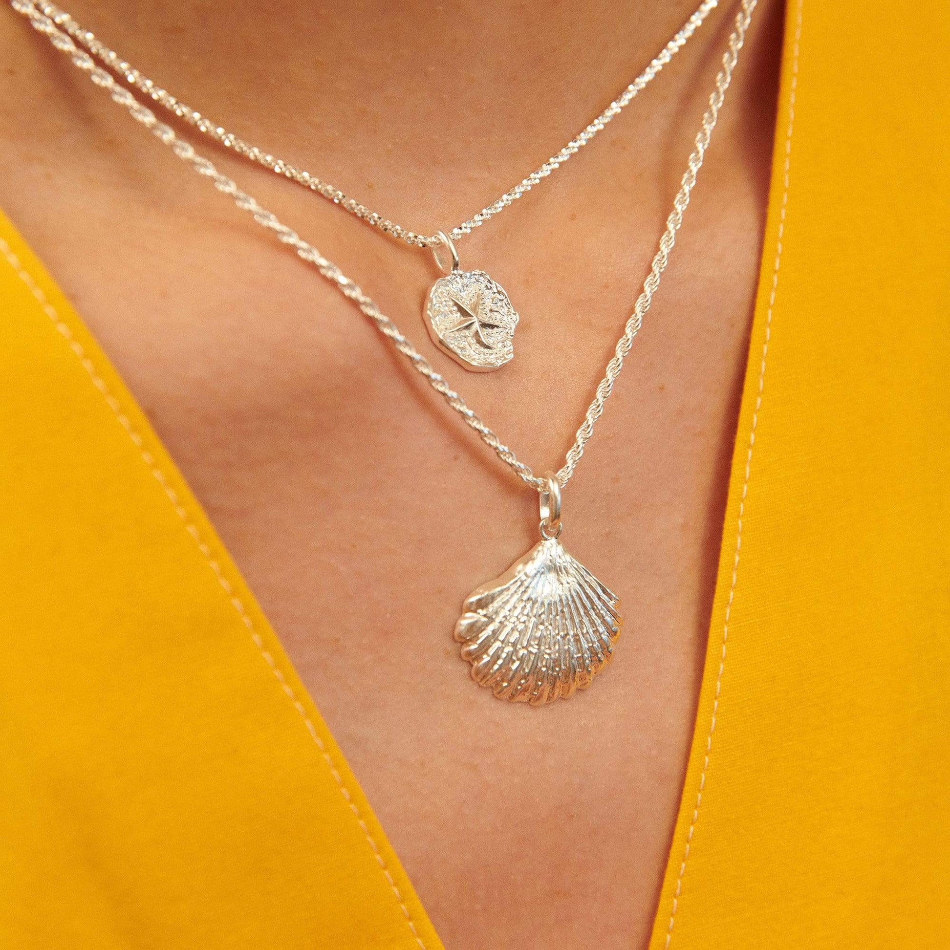 Isla Large Shell Necklace  Sterling Silver