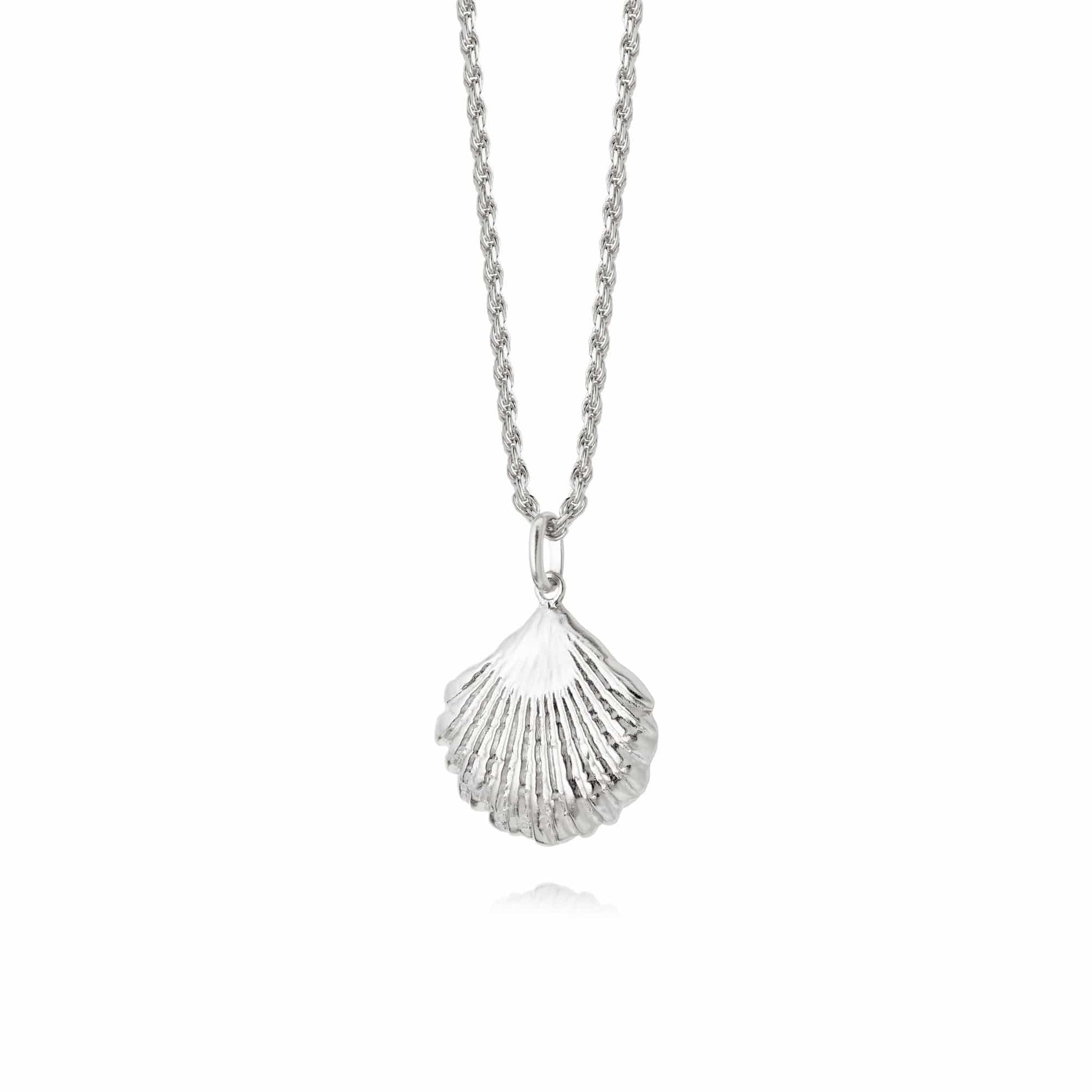 Isla Large Shell Necklace  Sterling Silver