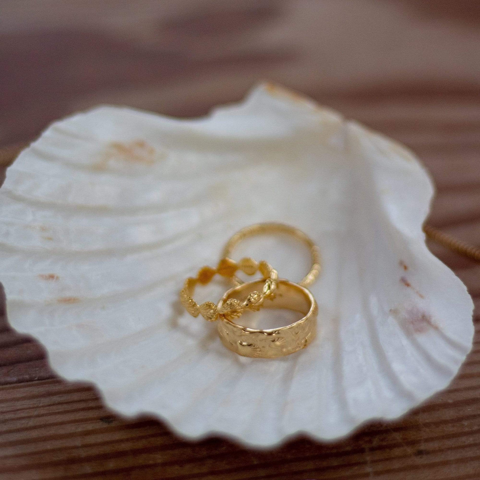 Shell Stacking Ring 18ct Gold Plate