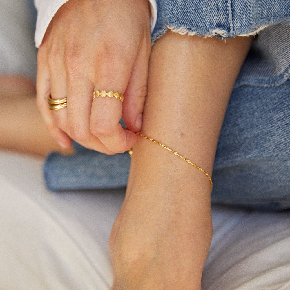 Tidal Twist Chain Anklet 18ct Gold Plate