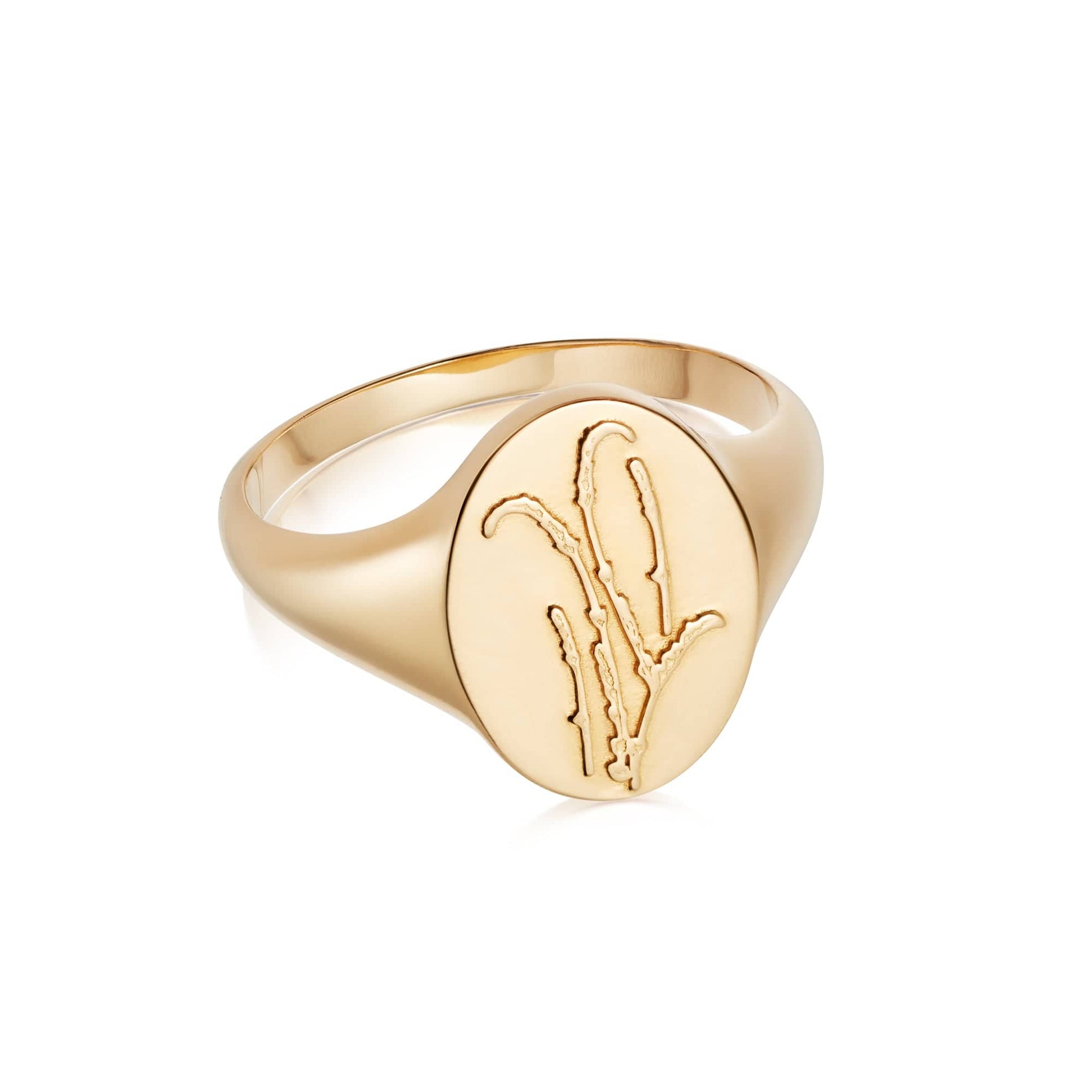 Lavender Signet Ring 18ct Gold Plate