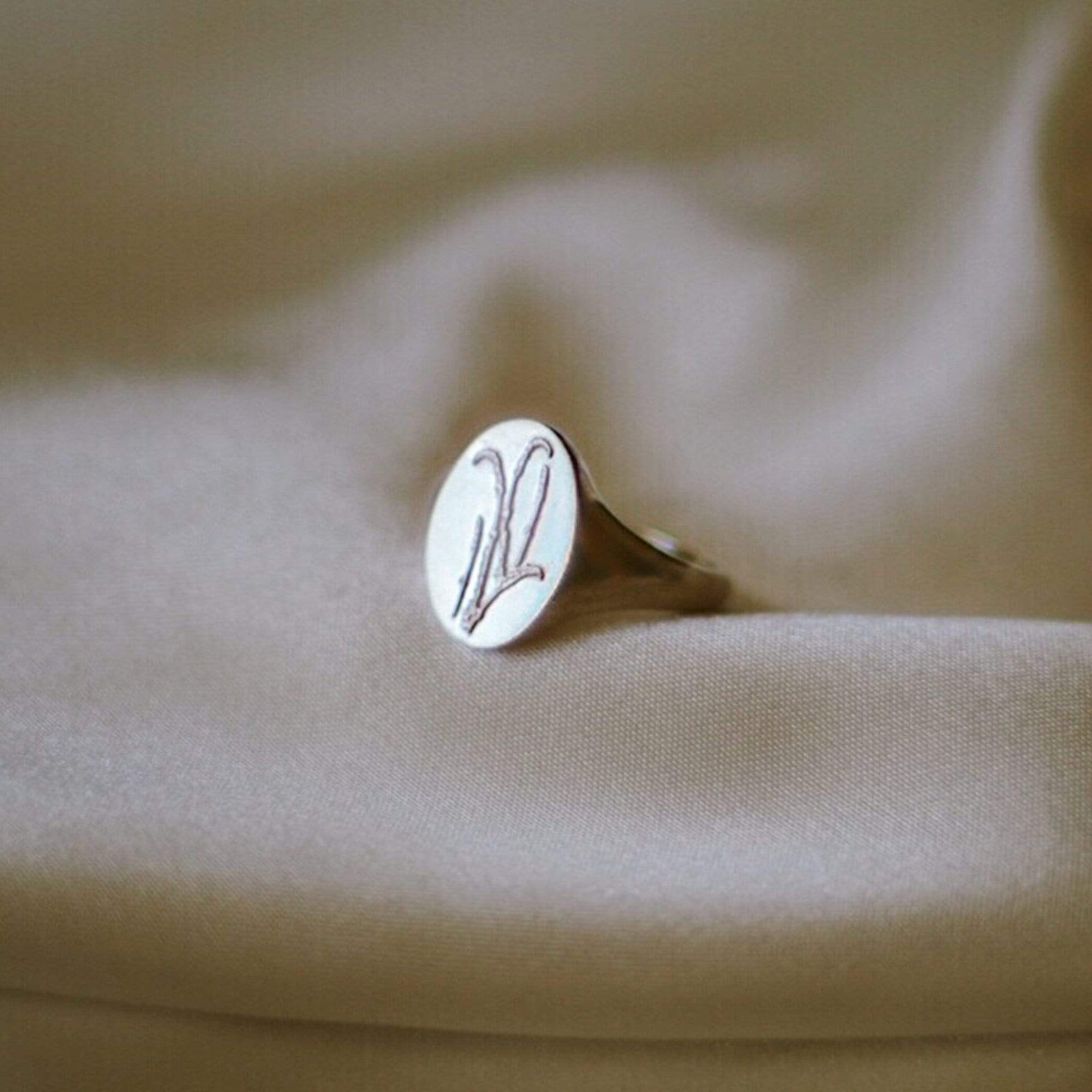 Lavender Signet Ring Sterling Silver