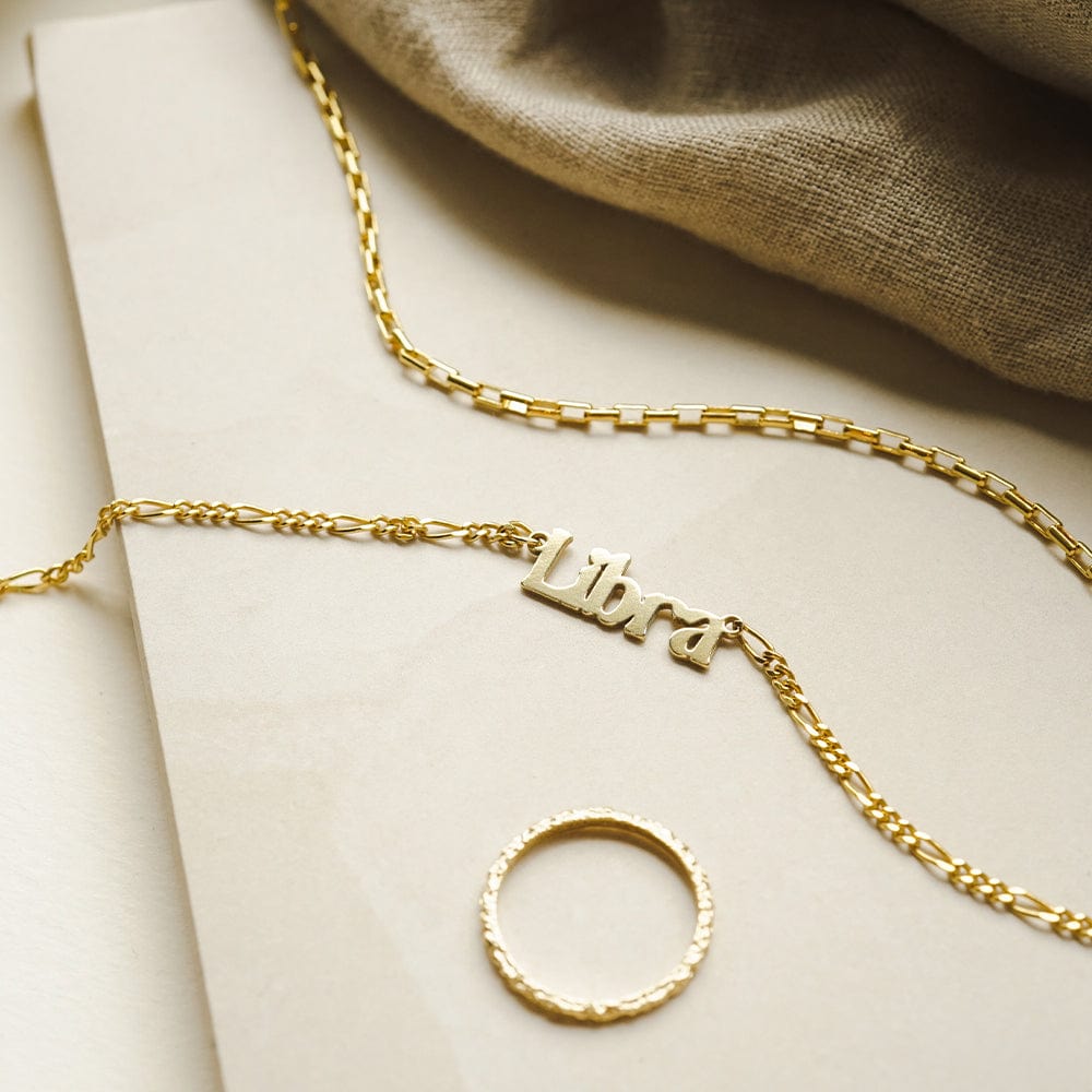 Libra Zodiac Necklace 18ct Gold Plate