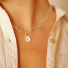 Luna Curb Necklace Layering Set Sterling Silver