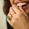 Malachite Palm Ring 18ct Gold Plate