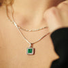 Malachite Palm Square Necklace Sterling Silver