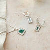 Malachite Palm Square Necklace Sterling Silver