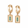 Malachite Ridge Palm Drop Earrings 18ct Gold Plate