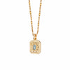 March Aquamarine Birthstone Necklace 18ct Gold Plate