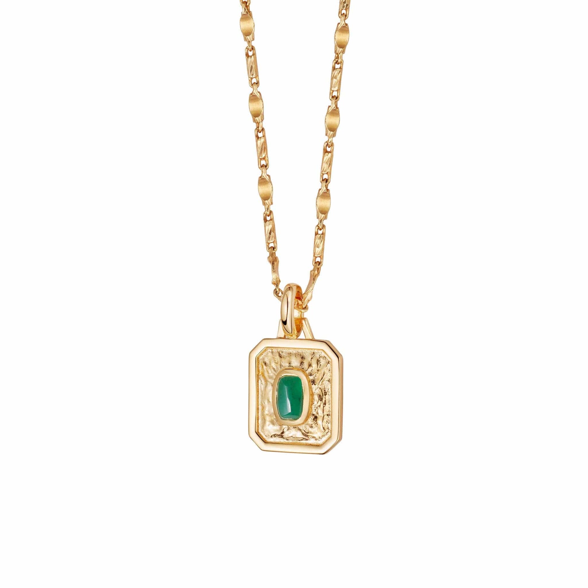 May Emerald Birthstone Necklace 18ct Gold Plate