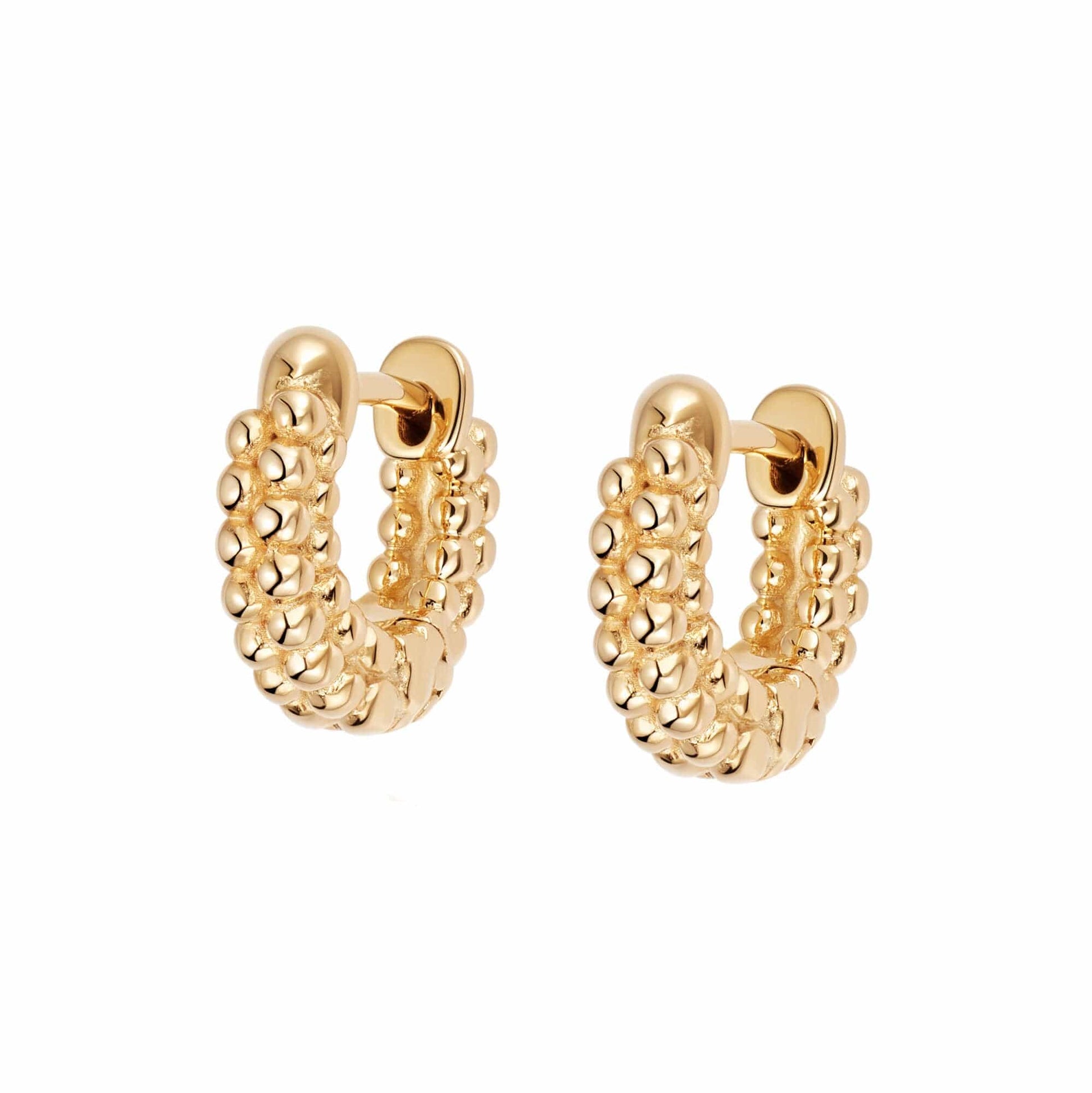 Mini Ball Huggie Hoop Earrings 18ct Gold Plate