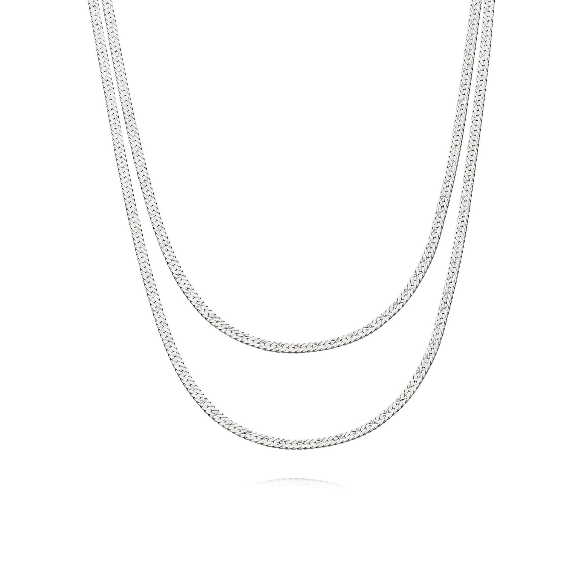 Original Snake Chain Necklace Layering Set Sterling Silver