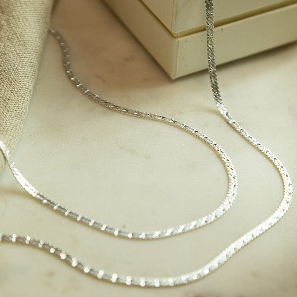 Original Snake Chain Necklace Layering Set Sterling Silver