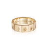 Engraved Geometric Band Ring 18ct Gold Plate