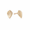 Palm Ridge Stud Earrings 18ct Gold Plate